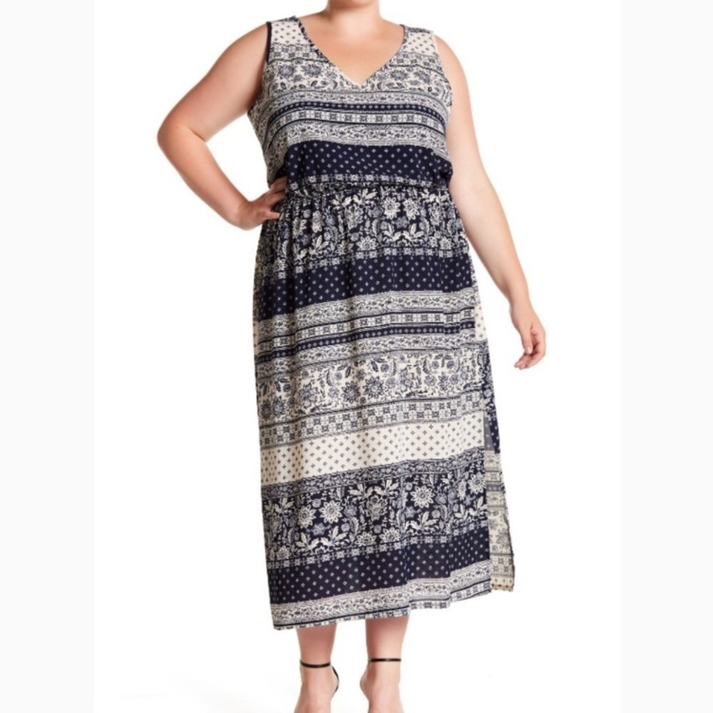 Como Vintage Plus Navy Long Sleeveless Dress 3X